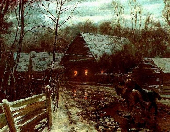 Nikolay Nikanorovich Dubovskoy The November evening Norge oil painting art